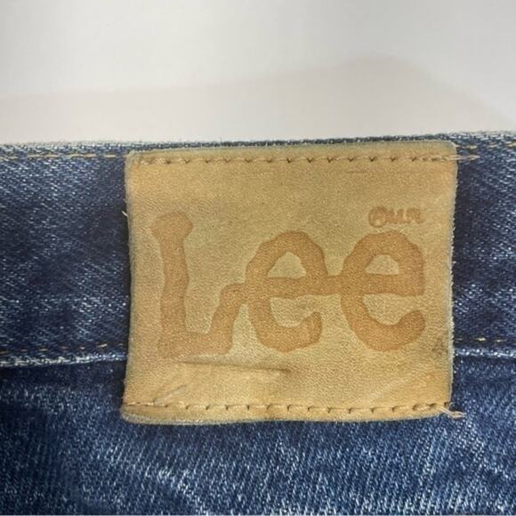 Vintage Lee Denim Blue Jeans medium wash distressed mens Size 36 x 30 - Picture 5 of 14